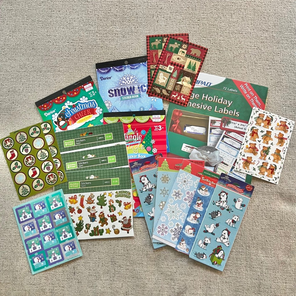 Holiday Christmas Sticker Bundle Darice Books Ampad Labels North Pole Hallmark